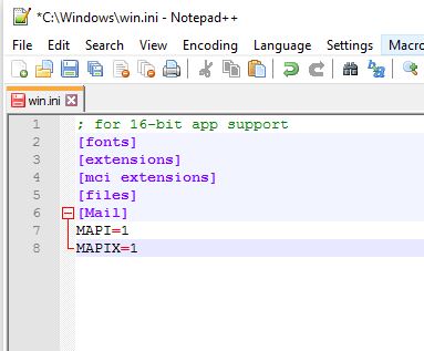 Edited win.ini